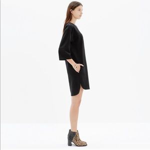 MADEWELL Leather Trim Pique Ponte Dress